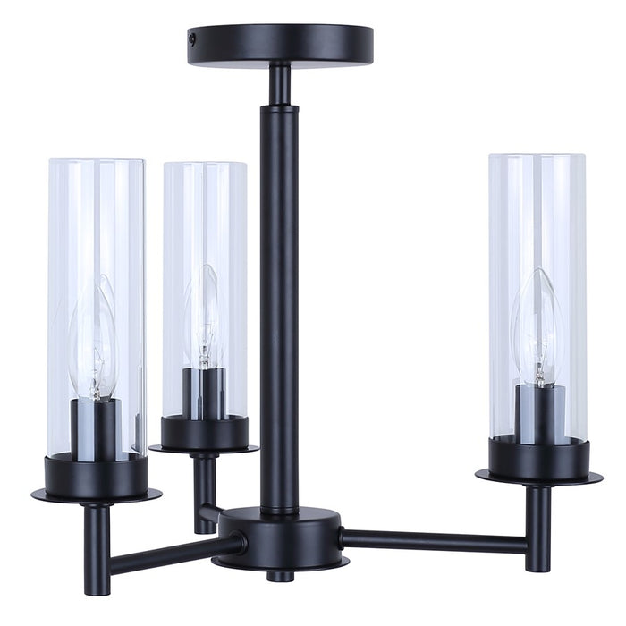 Canarm Benson 3 Light 16" Semi Flush Mount, Brushed Nickel