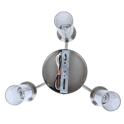 Canarm Benson 3 Light 16" Semi Flush Mount, Brushed Nickel/Clear