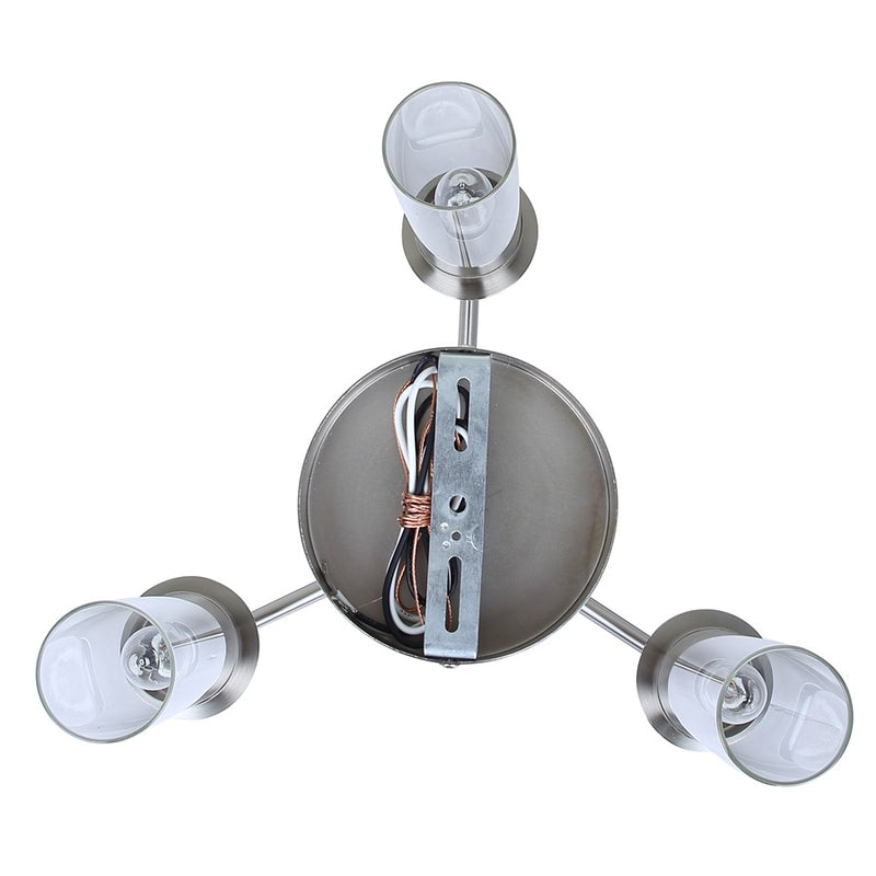 Canarm Benson 16in 3-Light Semi Flush Mount | Brushed Nickel and Clear Glass | Kitchen & Bedroom | 16 x 16 x 14 in | Model ISF1205A03BN