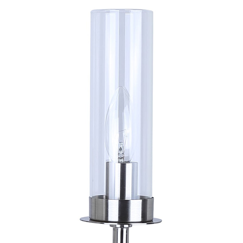 Canarm Benson 16in 3-Light Semi Flush Mount | Brushed Nickel and Clear Glass | Kitchen & Bedroom | 16 x 16 x 14 in | Model ISF1205A03BN