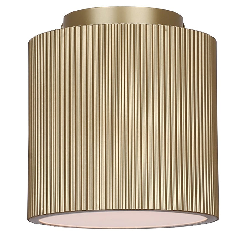Canarm Scarlett 8in 1-Light Semi Flush Mount | Painted Gold and Ribbed Metal | Entryway & Hallway | 8 x 8 x 8.5 in | Model ISF1208A01PGD