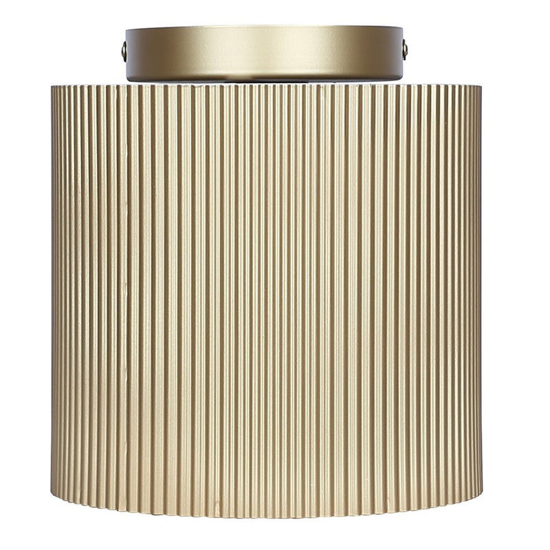 Canarm Scarlett 8in 1-Light Semi Flush Mount | Painted Gold and Ribbed Metal | Entryway & Hallway | 8 x 8 x 8.5 in | Model ISF1208A01PGD