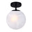 Canarm Mackenna 1 Light 9.75" Semi Flush Mount, Black