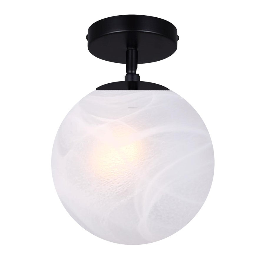 Canarm Mackenna 1 Light 9.75" Semi Flush Mount, Black