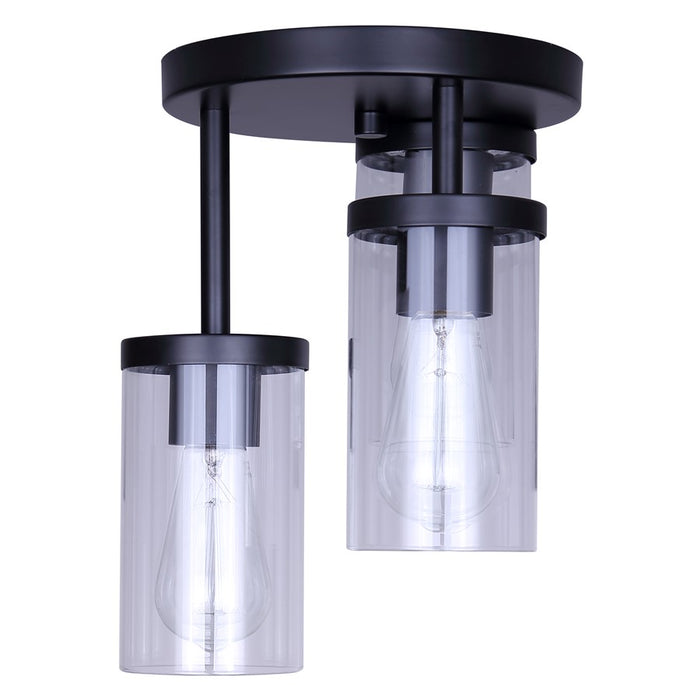 Canarm Britton 3 Light Semi Flush Mount, Matte Black