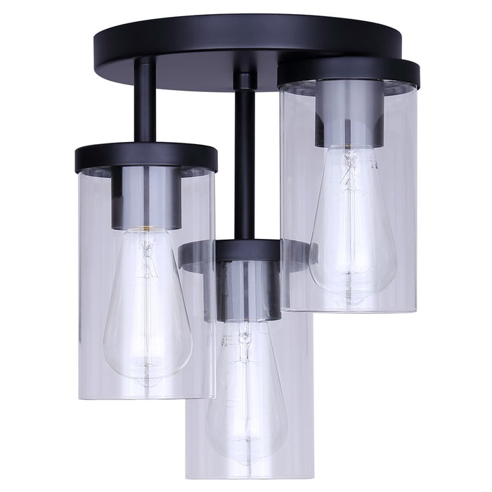 Canarm Britton 3 Light Semi Flush Mount, Matte Black