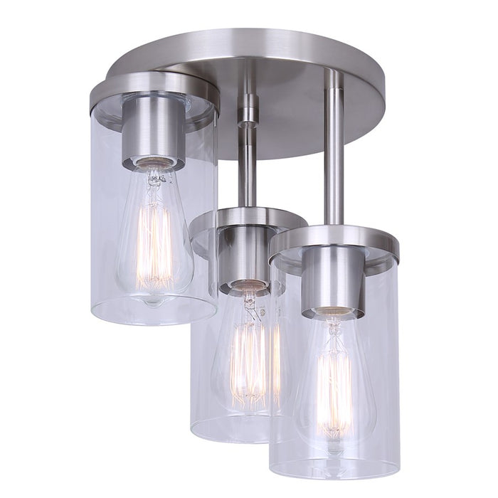 Canarm Britton 3 Light Semi Flush Mount, Brushed Nickel - ISF1234A03BN