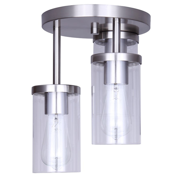 Canarm Britton 3 Light Semi Flush Mount, Brushed Nickel