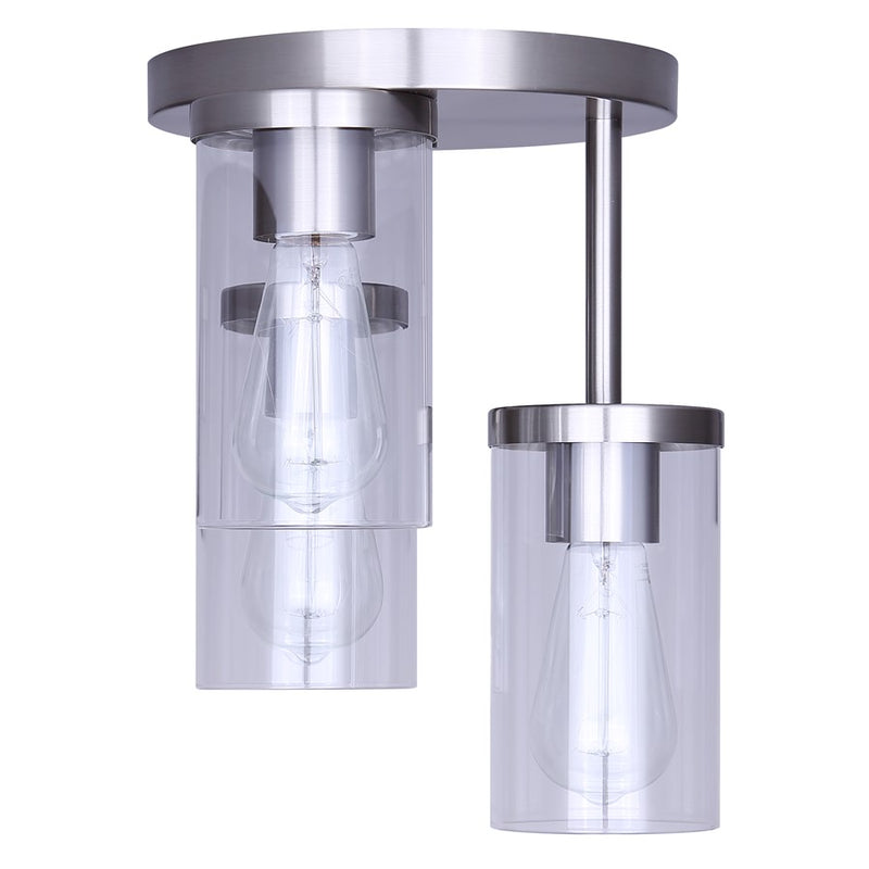 Canarm Britton 3 Light Semi Flush Mount, Brushed Nickel