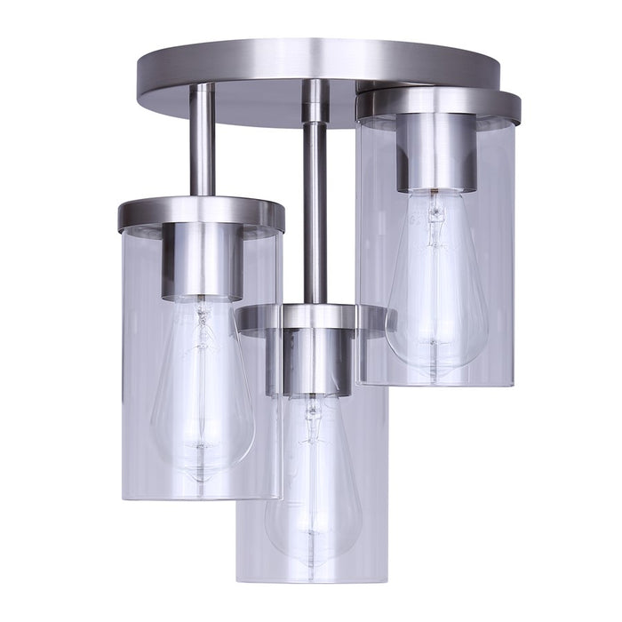 Canarm Britton 3 Light Semi Flush Mount, Brushed Nickel
