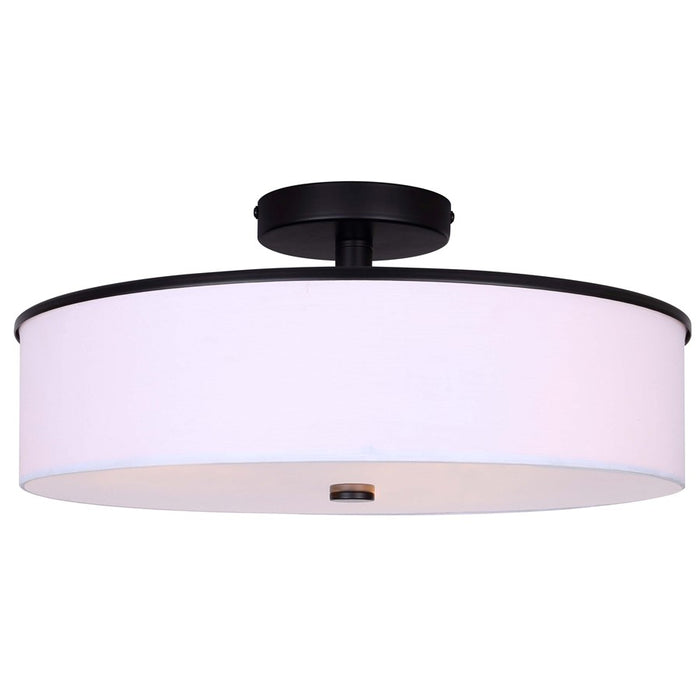 Canarm Tristan 3 Light 17.75" Semi Flush Mount, Black