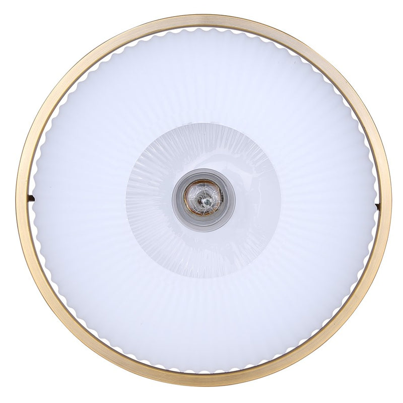Canarm Eve 12in 1-Light Semi-Flush Mount | Mid-Century Brushed Gold and Opal Glass | Entryway & Bedroom | 12 x 12 x 8.25 in | Model ISF2190B01GD