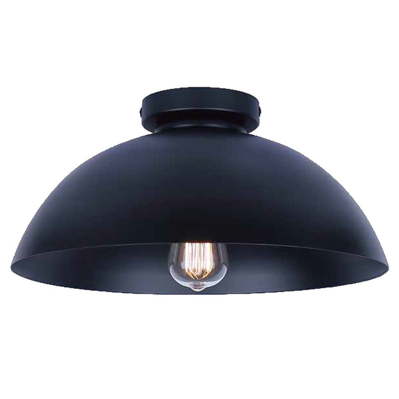 Canarm Eddie 1 Light 15.5" Semi Flush Mount, Matte Black