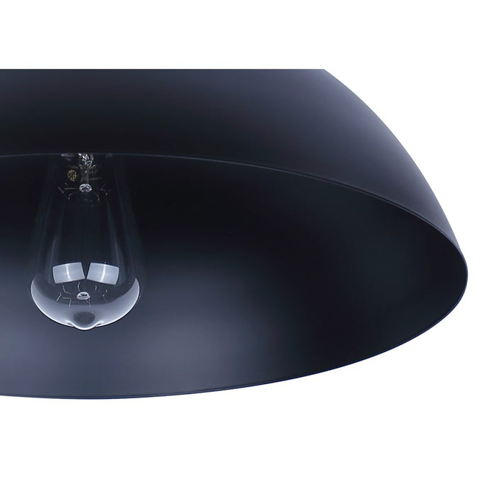 Canarm Eddie 1 Light 15.5" Semi Flush Mount, Matte Black
