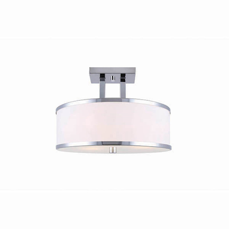 Canarm Amelia 15in 3-Light Semi-Flush | Chrome Steel and Opal Glass | Kitchen & Dining Room Ceiling Light | 15 x 15 x 10 in | Model ISF511A03CH