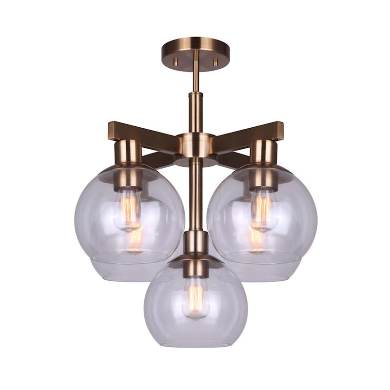 Canarm Landry 20in 5-Light Semi-Flush | Gold Steel | Living Room & Dining Room Ceiling Light | 20 x 20 x 20 in | Model ISF560B05GD