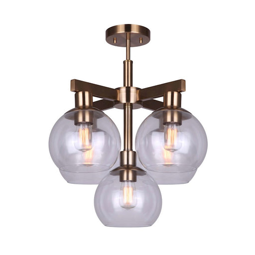 Canarm Landry 20in 5-Light Semi-Flush | Gold Steel | Living Room & Dining Room Ceiling Light | 20 x 20 x 20 in | Model ISF560B05GD