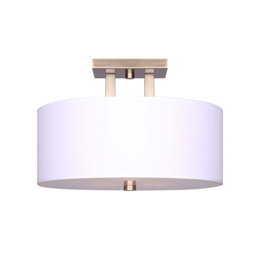 Canarm River 15in 3-Light Semi Flush Mount | Gold Steel and Glass | Bedroom & Hallway Ceiling Light | 15 x 15 x 10 in | Model ISF578A03GD