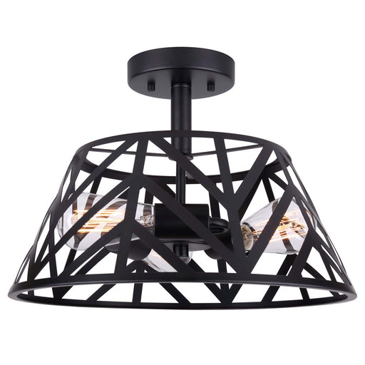 Canarm Maud 3 Light 16" Semi Flush Mount, Matte Black