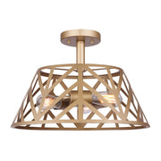 Canarm Maud 15.75in 3-Light Semi-Flush | Mid-Century Painted Gold Metal | Bedroom & Living Room | 15.75 x 11 in | Model ISF635B03PGD