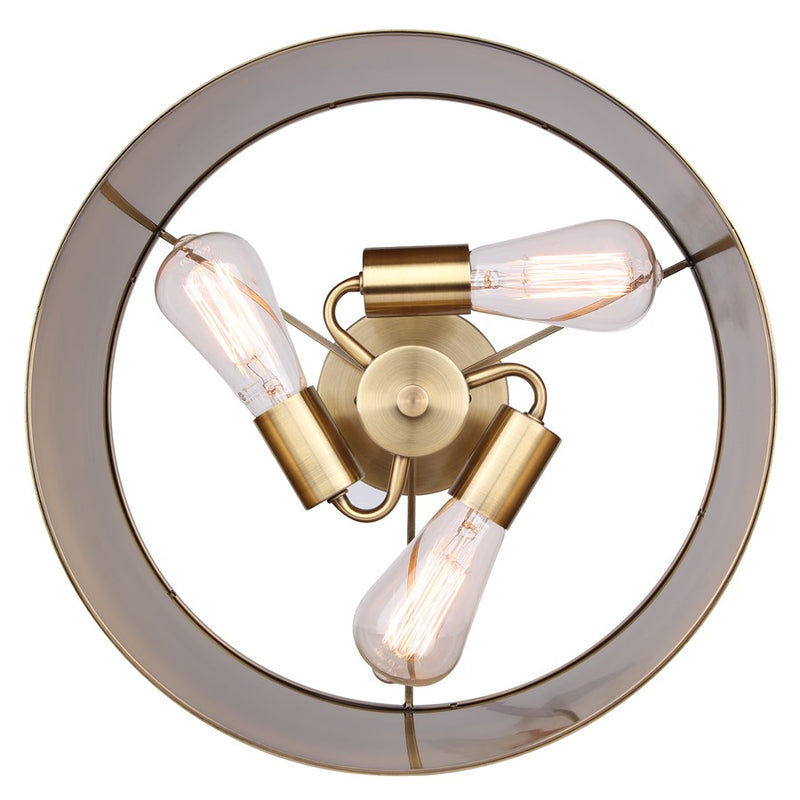 Canarm Lola 15in 3-Light Semi-Flush | Classic Gold Metal | Bedroom & Living Room | 15 x 15 x 11.5 in | Model ISF669B03GD