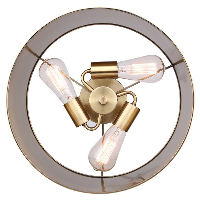 Canarm Lola 3 Light 15" Semi Flush Mount, Gold