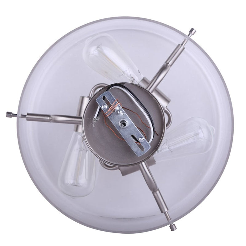Canarm Albany 14.5in 3-Light Semi-Flush | Brushed Nickel & Seeded Glass | Bedroom & Living Room | 14.5 x 11.5 in | Model ISF679A03BN
