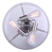 Canarm Albany 14.5in 3-Light Semi-Flush | Brushed Nickel & Seeded Glass | Bedroom & Living Room | 14.5 x 11.5 in | Model ISF679A03BN