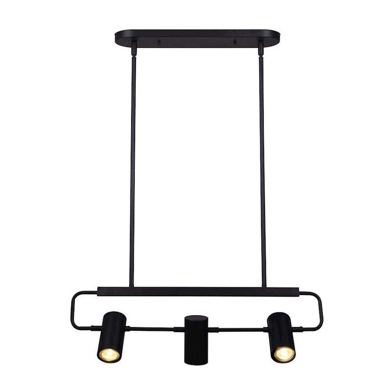 Canarm Marena 25in 3-Light Pendant | Modern Black Metal | Kitchen Island & Dining Room | 25 x 4.5 x 16 in | Model IST1022A03BK10