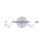 Canarm Kingston 15in 2-Light Track Light | Brushed Nickel and White Metal | Kitchen & Living Room | 15 x 4.75 x 6.25 in | Model IT1015A02BNW10