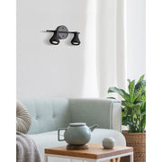 Canarm Byck 14in 2-Light Track Lighting | Mid-Century Matte Black | Kitchen & Basement Task Light | 14 x 5 x 7 in | Model IT1020A02BK10