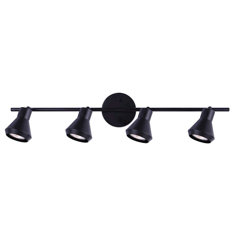 Canarm Byck 29in 4-Light Track Lighting | Mid-Century Matte Black | Kitchen & Basement Task Light | 29 x 5 x 7 in | Model IT1020A04BK10