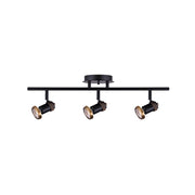 Canarm Tayte 22in 3-Light Track Light | Mid-Century Matte Black and Gold | Kitchen & Living Room Task Lighting | 22 x 5 x 6 in | Model IT1057A03BKG10