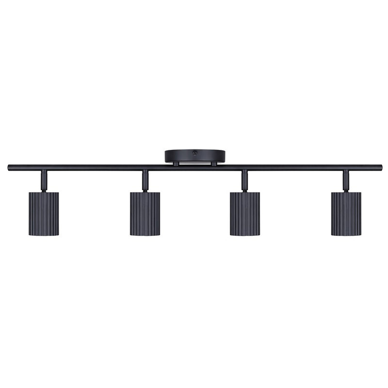 Canarm Rexton 29in 4-Light Track Lighting | Modern Matte Black Metal | Kitchen & Living Room | 29 x 4.75 x 6.5 in | Model IT1119A04BK10