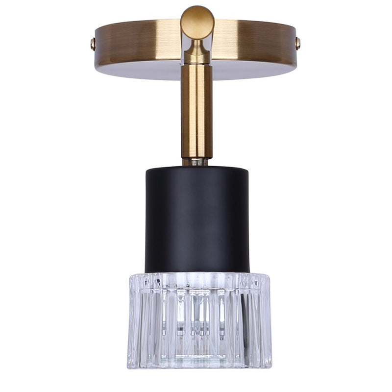 Canarm Elsee 3 Light Track Lighting, Black/Gold/Clear