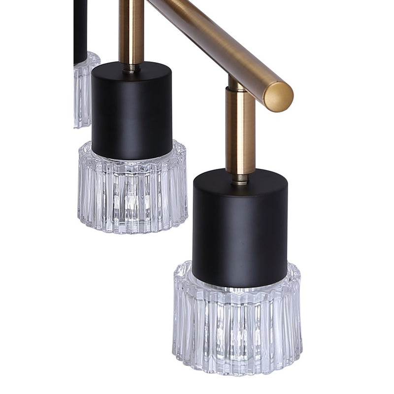 Canarm Elsee 3 Light Track Lighting, Black/Gold/Clear