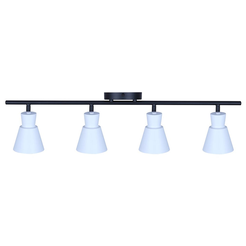 Canarm Radley 29in 4-Light Track Lighting | White Metal Adjustable Shades | Kitchen & Living Room | 29 x 4.75 x 7 in | Model IT1163A04BW10