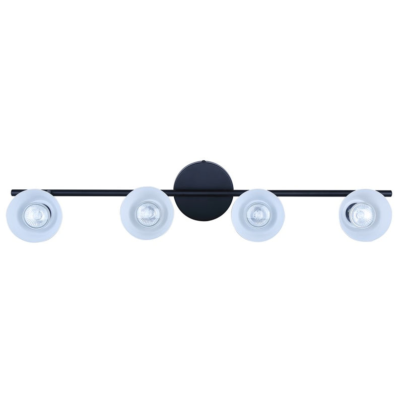 Canarm Radley 29in 4-Light Track Lighting | White Metal Adjustable Shades | Kitchen & Living Room | 29 x 4.75 x 7 in | Model IT1163A04BW10