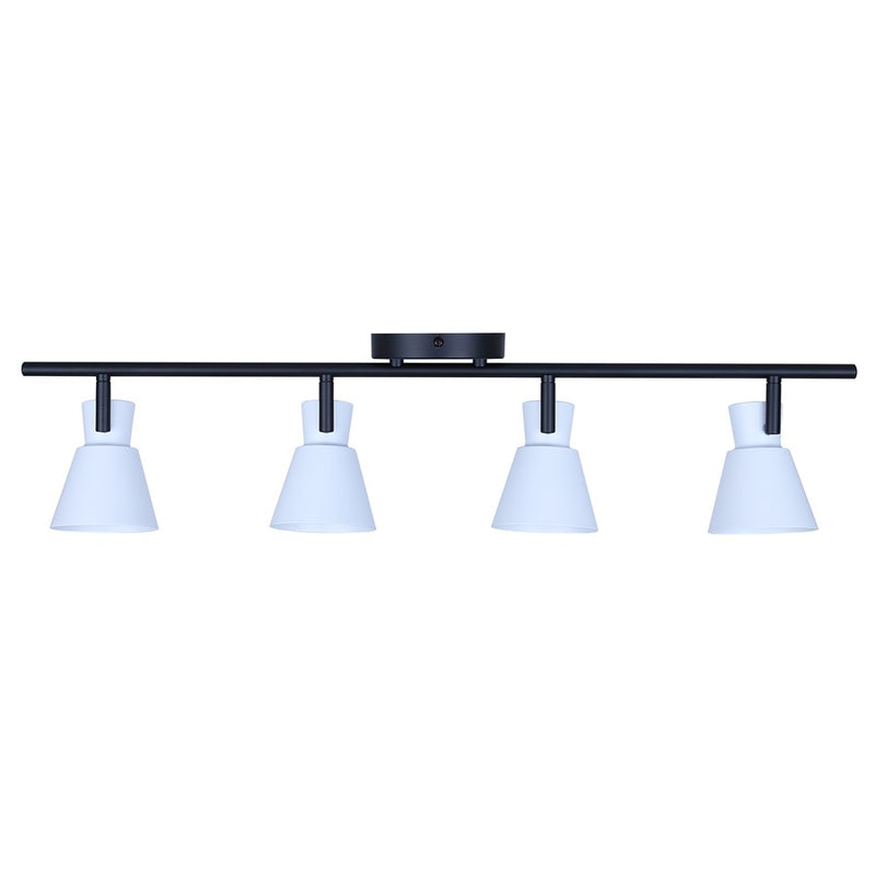 Canarm Radley 29in 4-Light Track Lighting | White Metal Adjustable Shades | Kitchen & Living Room | 29 x 4.75 x 7 in | Model IT1163A04BW10
