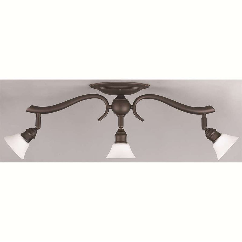 Canarm Addison 23.5in 3-Light Track Lighting | Oil Rubbed Bronze Steel & White Opal Glass | Kitchen & Living Room | Model IT217A03ORB10