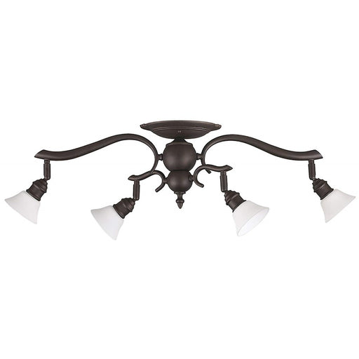 Canarm Addison 26.5in 4-Light Track Lighting | Oil Rubbed Bronze Steel & White Opal Glass | Kitchen & Living Room | Model IT217A04ORB10