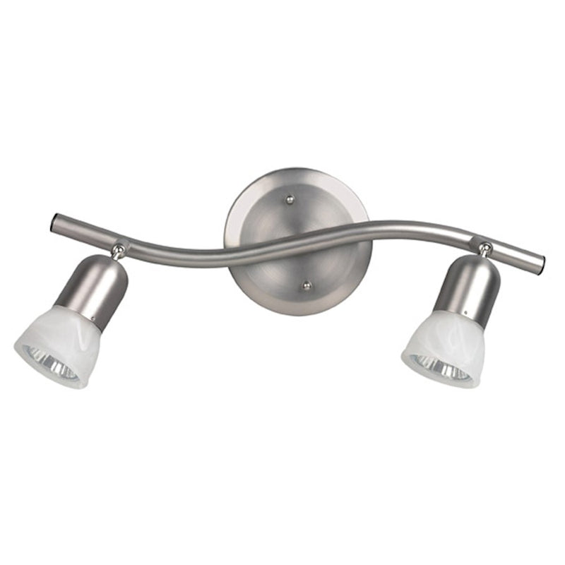 Canarm James 15in 2-Light Track Lighting Kit | Brushed Pewter Steel & White Alabaster Glass | Kitchen & Dining Accent | Model IT356A02BPT10