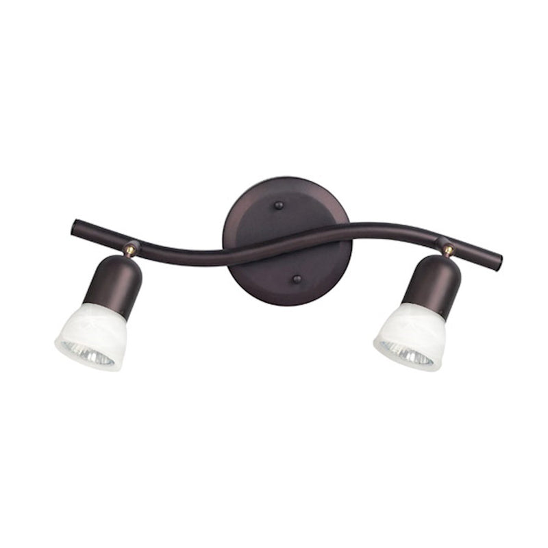 Canarm James 15in 2-Light Track | Oil Rubbed Bronze Steel and White Alabaster Glass | Kitchen & Living Room Accent | Model IT356A02ORB10