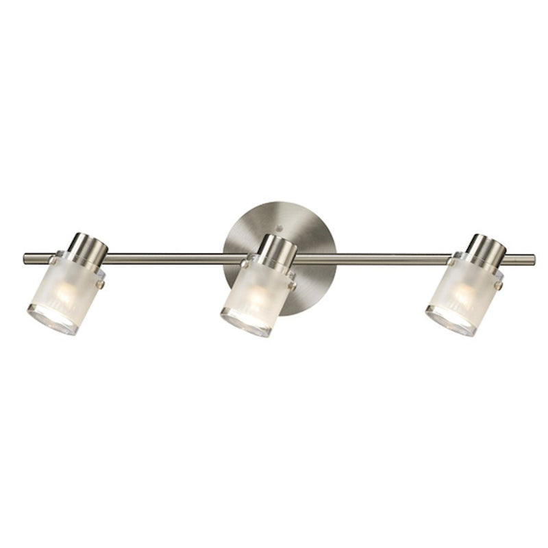 Canarm Cole 22.5in 3-Light Track Light | Brushed Nickel and Frosted Glass | Kitchen & Living Room | 22.5 x 22.5 x 5 in | Model IT406A03BN10