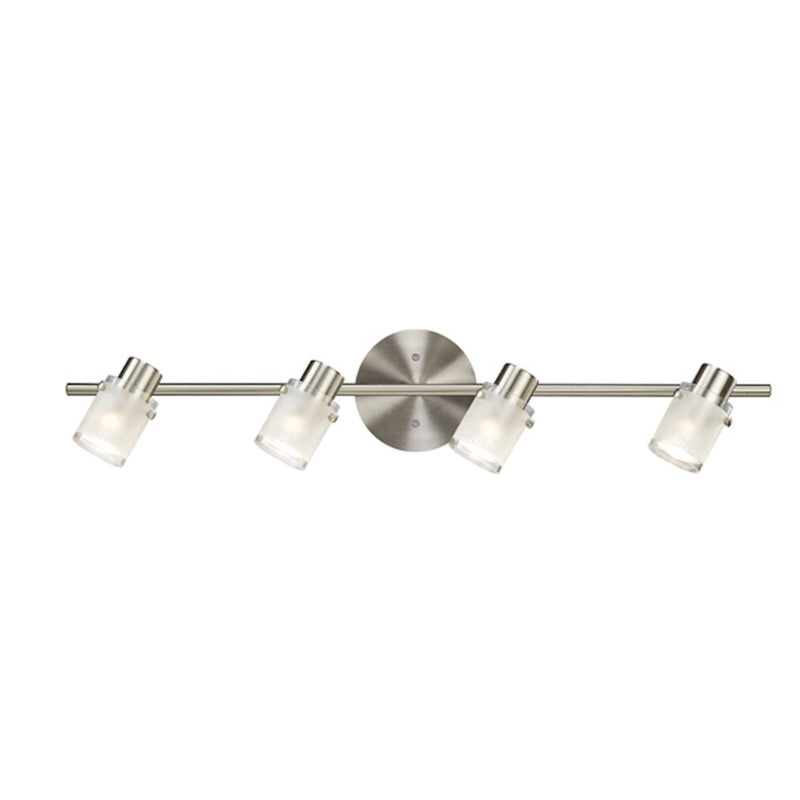 Canarm Cole 29in 4-Light Track Light | Brushed Nickel and Frosted Glass | Kitchen & Living Room | 29 x 29 x 5 in | Model IT406A04BN10