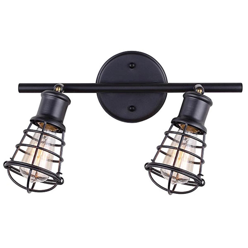 Canarm Otto 14in 2-Light Track Light | Industrial Graphite Cage Design | Kitchen & Hallway Accent | 14 x 10 in | Model IT611A02GPH
