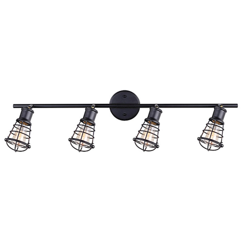 Canarm Otto 33in 4-Light Track Light | Industrial Graphite Cage Design | Kitchen & Dining Room | 33 x 10 in | Model IT611A04GPH