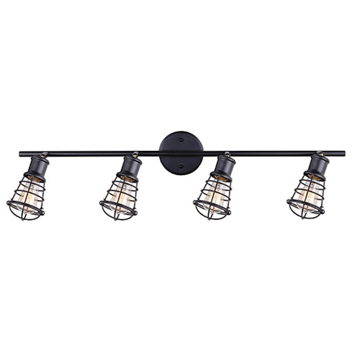 Canarm Otto 33in 4-Light Track Light | Industrial Graphite Cage Design | Kitchen & Dining Room | 33 x 10 in | Model IT611A04GPH