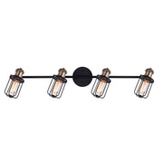 Canarm Vox 32in 4-Light Track Light | Industrial Matte Black and Gold Metal | Kitchen & Living Room | 32 x 6 x 8 in | Model IT704A04BKG
