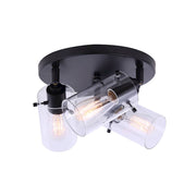 Canarm Joni 14in 2-Light Track Light | Matte Black and Clear Glass Shade | Kitchen & Living Room Track Lighting | 14 x 5 x 9 in | Model IT759A02BK